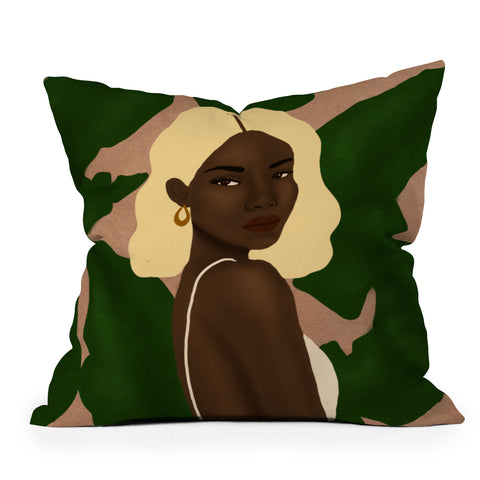 nawaalillustrations blonde I Outdoor Throw Pillow