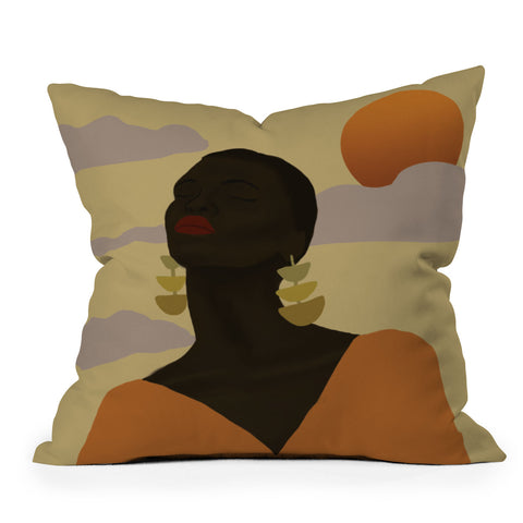 nawaalillustrations Head in Space Outdoor Throw Pillow