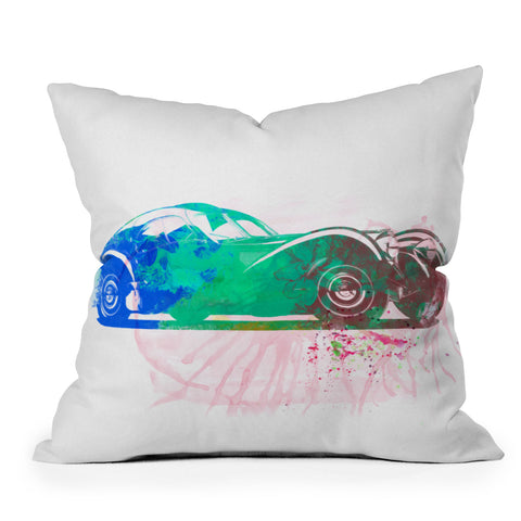 Naxart Bugatti Atlantic Watercolor 1 Outdoor Throw Pillow