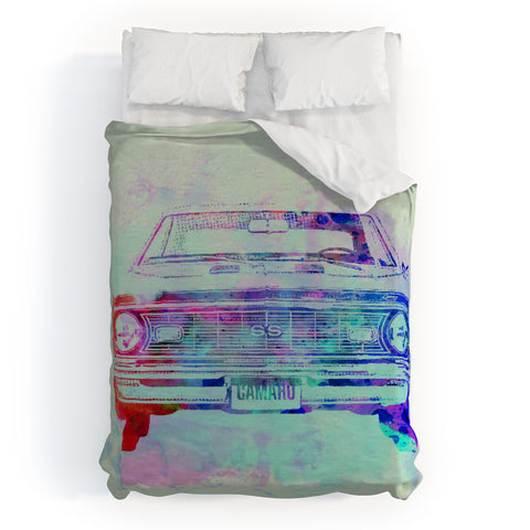 Naxart Chevy Camaro Watercolor 2 Duvet Cover