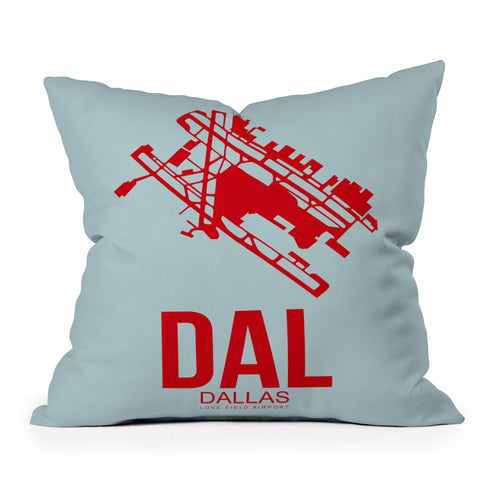 Naxart DAL Dallas Poster 3 Outdoor Throw Pillow