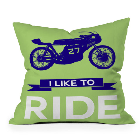 Naxart I Like To Ride 11 Outdoor Throw Pillow