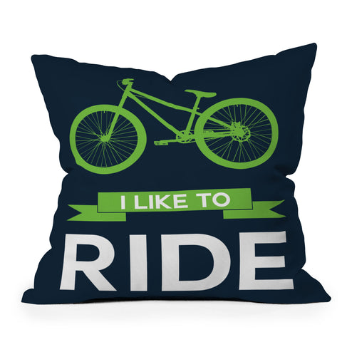 Naxart I Like To Ride 4 Outdoor Throw Pillow