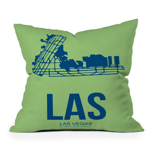 Naxart LAS Las Vegas Poster Outdoor Throw Pillow