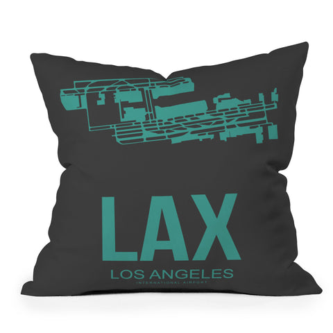 Naxart LAX Los Angeles Poster 2 Outdoor Throw Pillow