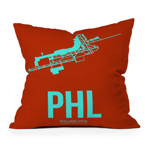 Naxart PHL Philadelphia Poster 2 Outdoor Throw Pillow