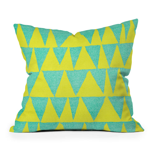 Nick Nelson Analogous Shapes With Gold Outdoor Throw Pillow