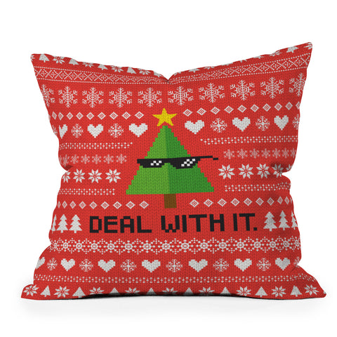 Nick Nelson DEAL WITH CHRISTMAS Outdoor Throw Pillow