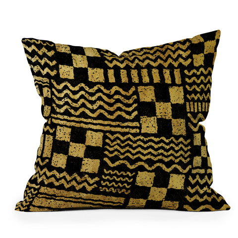Nick Nelson Gold Fuse Outdoor Throw Pillow