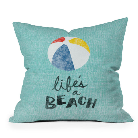 Nick Nelson Lifes A Beach Outdoor Throw Pillow