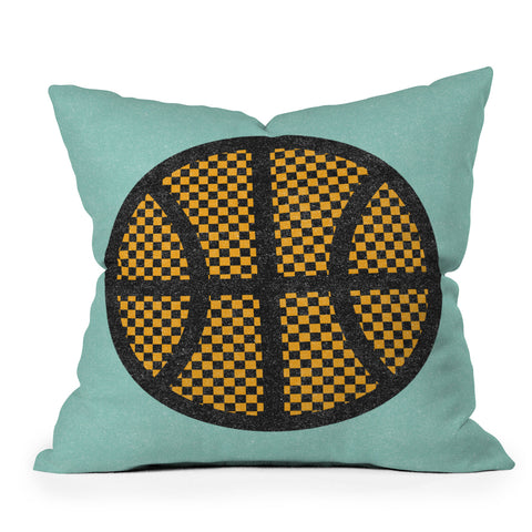 Nick Nelson Op Art Basketball Outdoor Throw Pillow