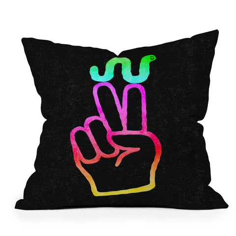 Nick Nelson Peace Worm Outdoor Throw Pillow