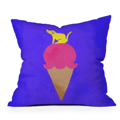 Nick Nelson Pup and Cone Outdoor Throw Pillow