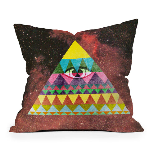 Nick Nelson Pyramid In Space Outdoor Throw Pillow