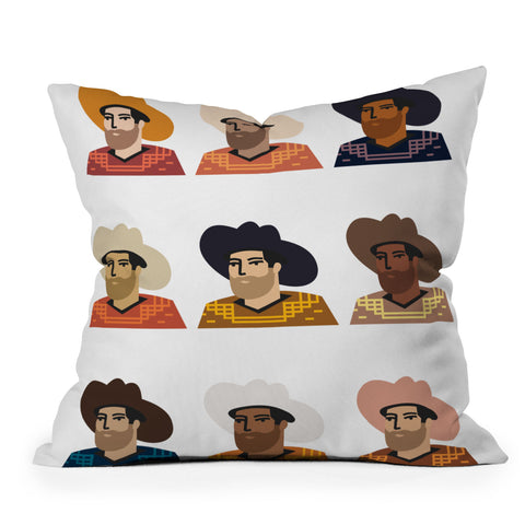 Nick Quintero Abstract Cowboy Multicultural Outdoor Throw Pillow
