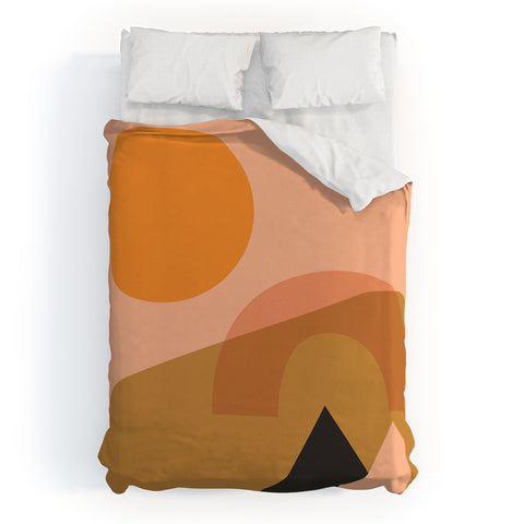 Nick Quintero Abstract Hiking Shapes Duvet Cover