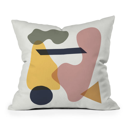Nick Quintero Abstract Summer Shapes Outdoor Throw Pillow
