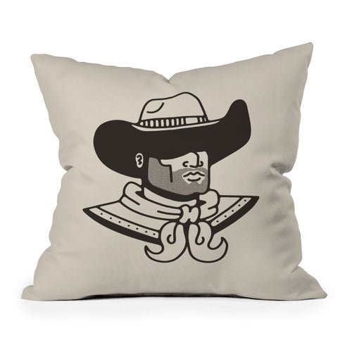 Nick Quintero Faceless Cowboy Outdoor Throw Pillow