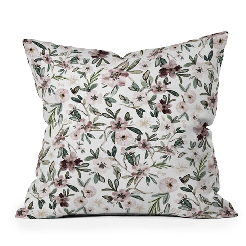 Nika STYLIZED FLORAL FIELD Outdoor Throw Pillow