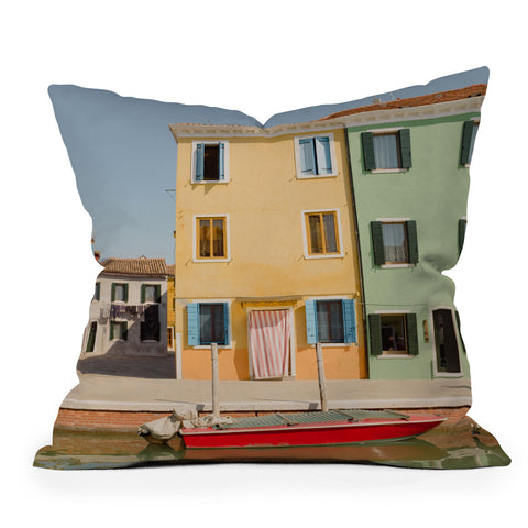 Ninasclicks Burano colors Outdoor Throw Pillow