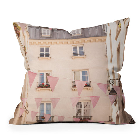 Ninasclicks Pink Paris Paris travel photography Outdoor Throw Pillow