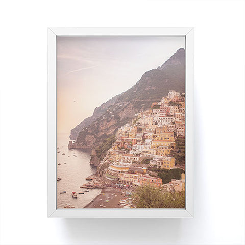 Ninasclicks Positano at sunset Amalfi Coast Framed Mini Art Print