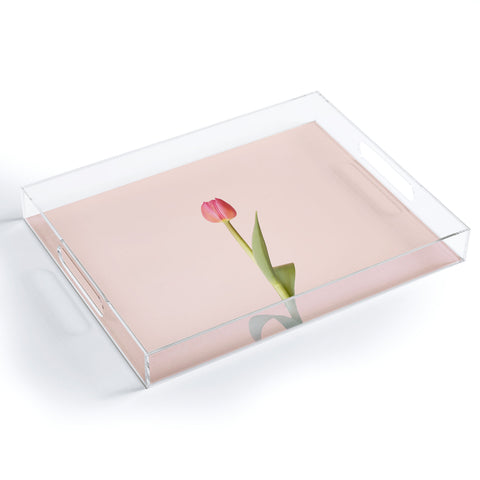 Ninasclicks The pink tulip Floral Acrylic Tray