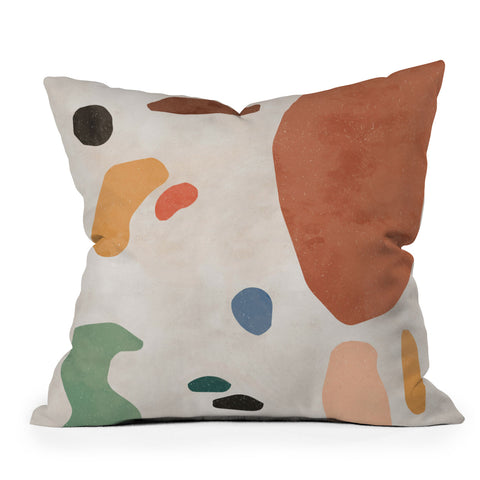 Ninola Design Abstract Shapes Terracota Outdoor Throw Pillow
