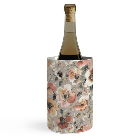 Ninola Design Artistic Poppies Neutral Grey Wine Chiller