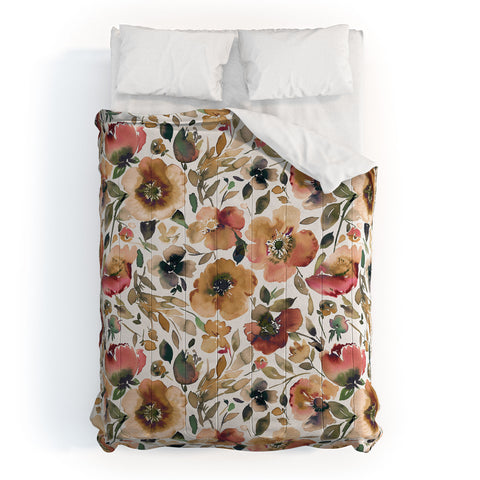 Ninola Design Artsy Poppies Gold Renaisance Comforter