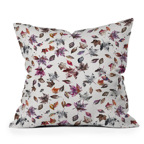 Ninola Design Autumn leaves Orange Outdoor Throw Pillow