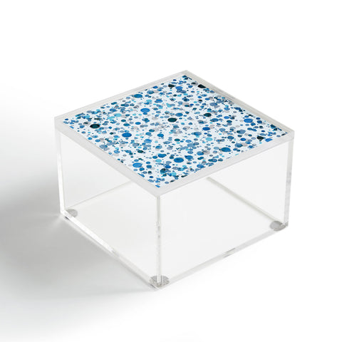 Ninola Design Blue Ink Drops Texture Acrylic Box