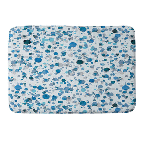 Ninola Design Blue Ink Drops Texture Memory Foam Bath Mat