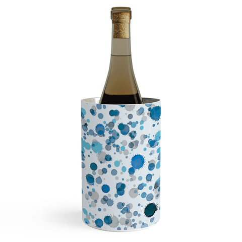 Ninola Design Blue Ink Drops Texture Wine Chiller