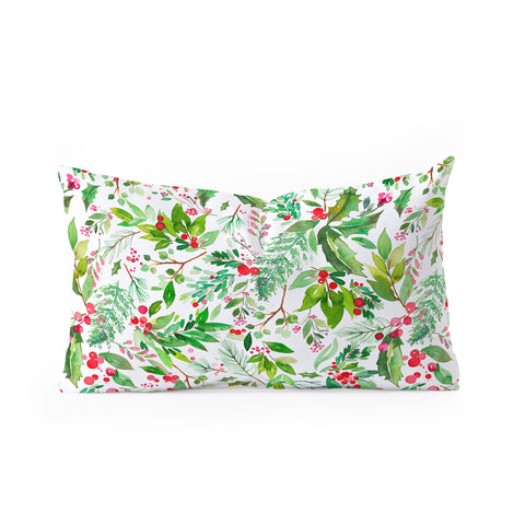 Ninola Design Christmas Nature Botanical Oblong Throw Pillow