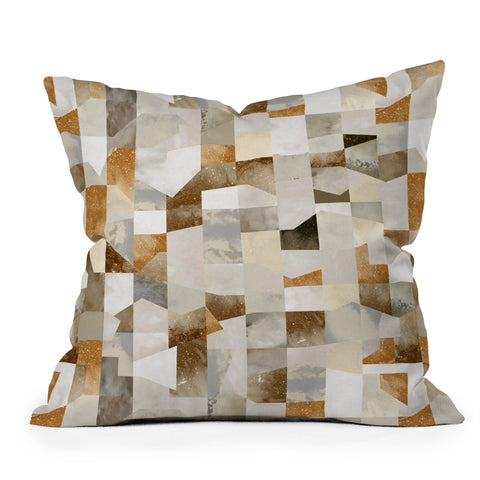 Ninola Design Collage texture gold Outdoor Throw Pillow