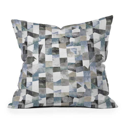 Ninola Design Collage texture Gray Outdoor Throw Pillow