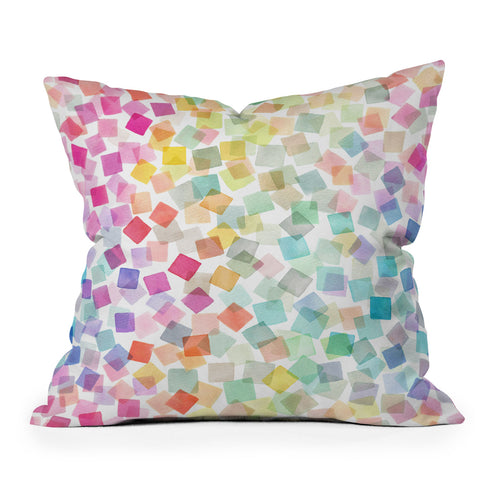 Ninola Design Confetti Party Plaids Geometry Outdoor Throw Pillow
