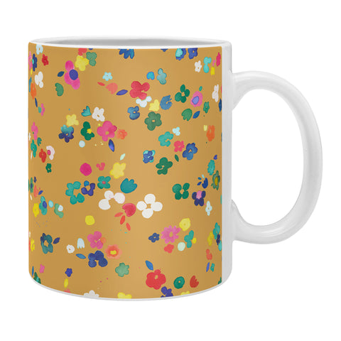 Ninola Design Ditsy Flowers Perennial Mustard Coffee Mug