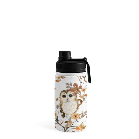 Ninola Design Forest Owls Trees Gold Water Bottle