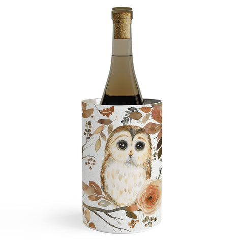 Ninola Design Forest Owls Trees Gold Wine Chiller