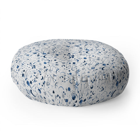 Ninola Design Galaxy Mystical Bue Floor Pillow Round