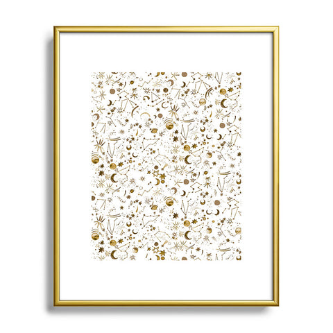 Ninola Design Galaxy Mystical Golden Metal Framed Art Print