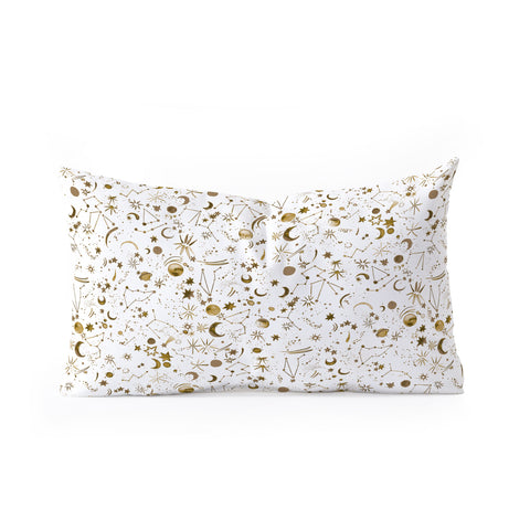 Ninola Design Galaxy Mystical Golden Oblong Throw Pillow