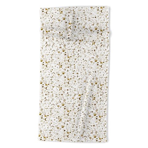 Ninola Design Galaxy Mystical Golden Beach Towel