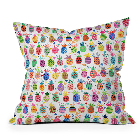 Ninola Design Geo pineapples Multicolored Outdoor Throw Pillow