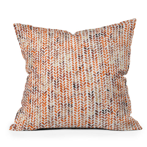 Ninola Design Knit texture Gold Orange Outdoor Throw Pillow