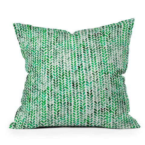 Ninola Design Knitting texture Green Outdoor Throw Pillow