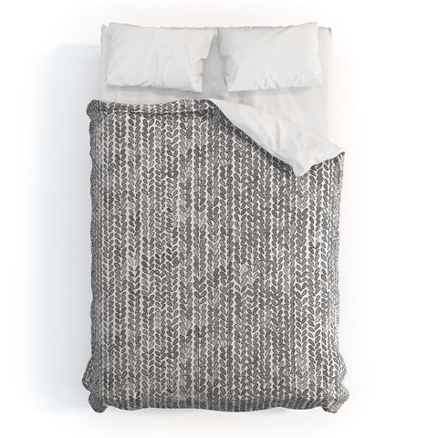 Ninola Design Knitting Texture Wool Winter Gray Comforter