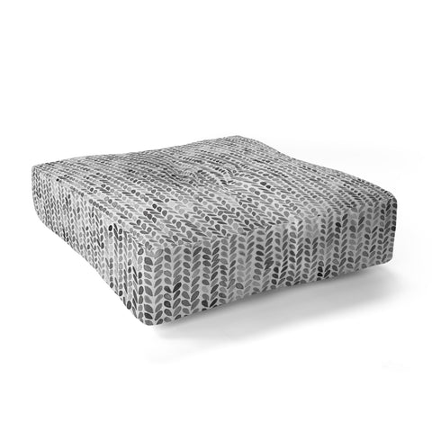 Ninola Design Knitting Texture Wool Winter Gray Floor Pillow Square